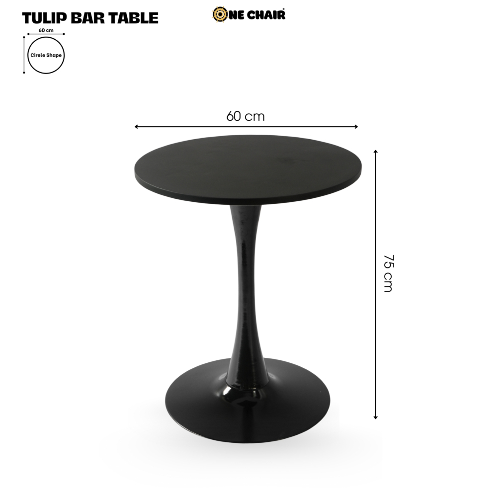 Bàn Bar Sự Kiện Sang Trọng / TULIP BAR TABLE – Bàn Tròn Chân Tulip Đen 110cm
