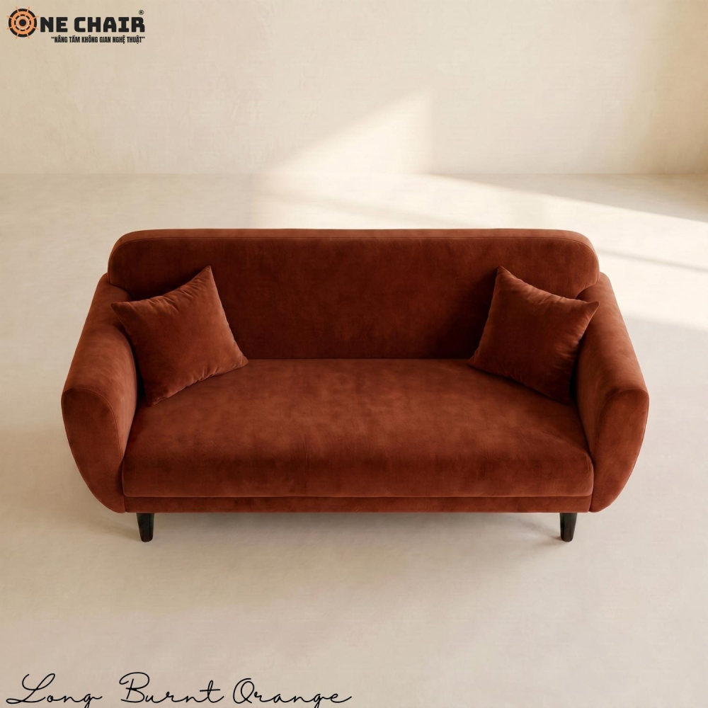 Long Sofa – Burnt Orange