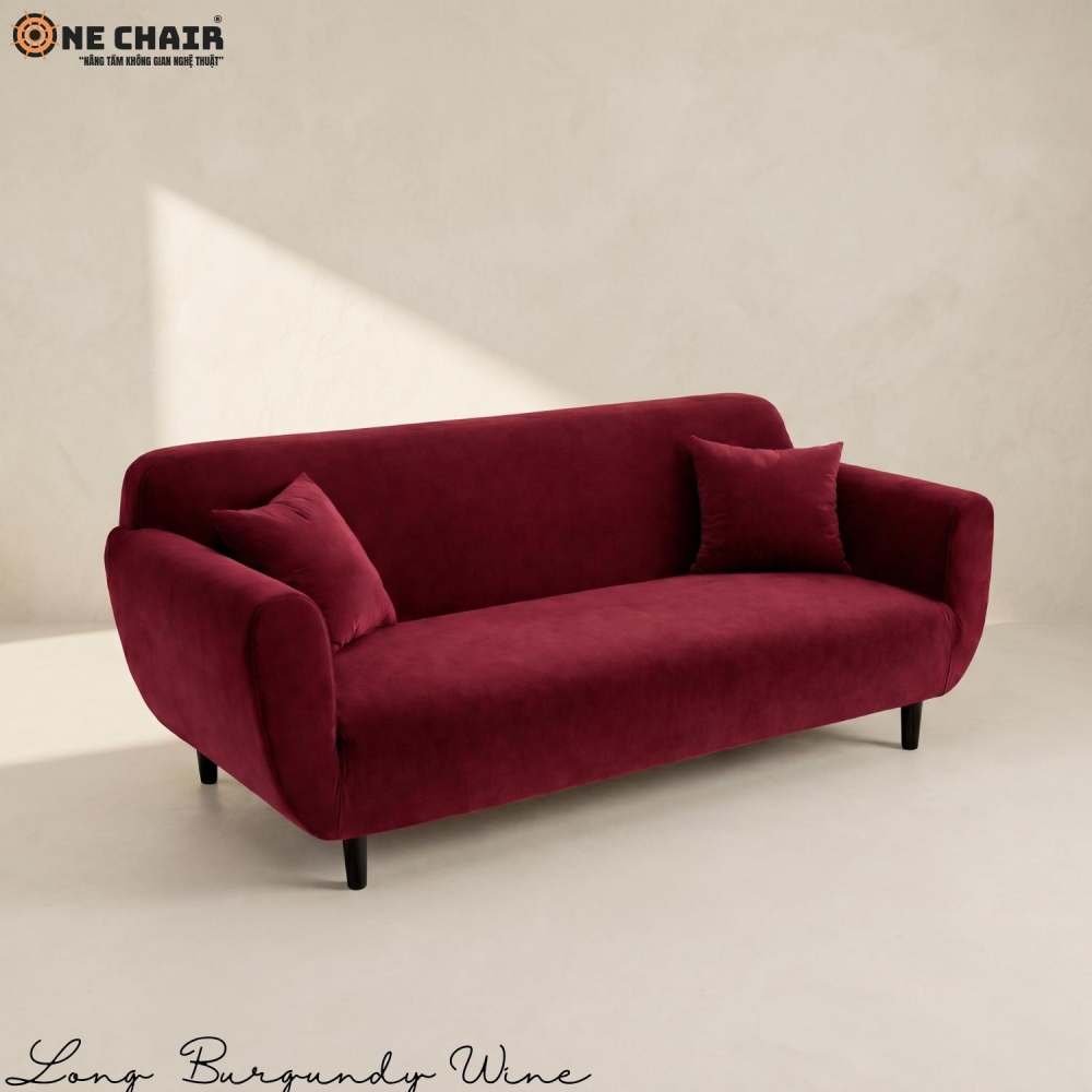 Long Sofa – Burgundy Wine
