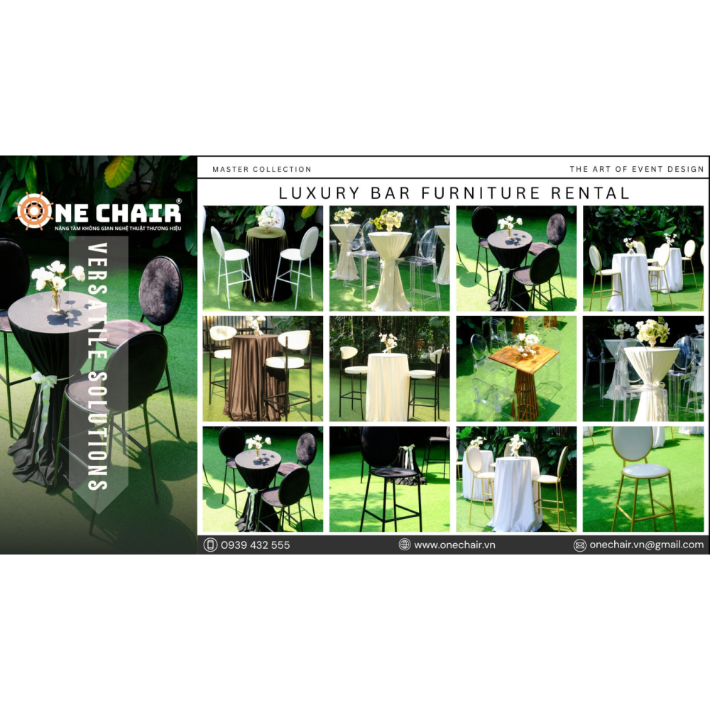 Kinh Nghiệm Chọn & Setup Bàn Ghế BAR Cao Cấp Cho Từng Loại Hình Sự Kiện - Bí Quyết Từ ONE CHAIR