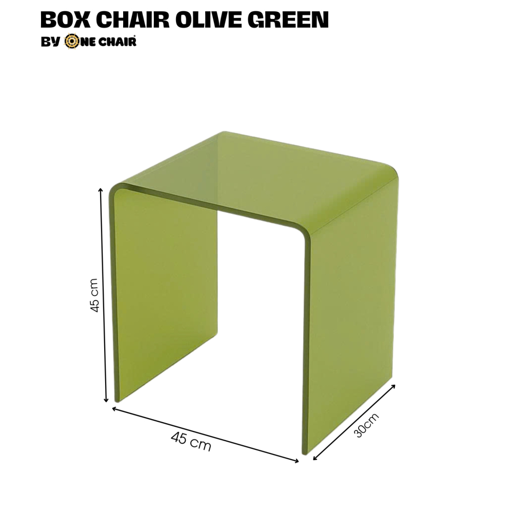 Ghế Ottoman Acrylic Màu Olive Green – Dịch Vụ Cho Thuê Ghế Sự Kiện Tinh Tế & Tự Nhiên