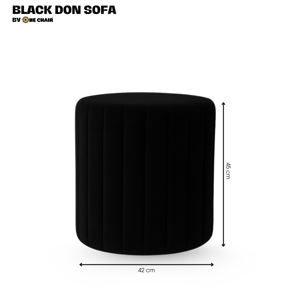 Ghế Sofa Đôn Tròn Nhung Đen – Cá Tính & Sang Trọng Cho Sự Kiện Hiện Đại