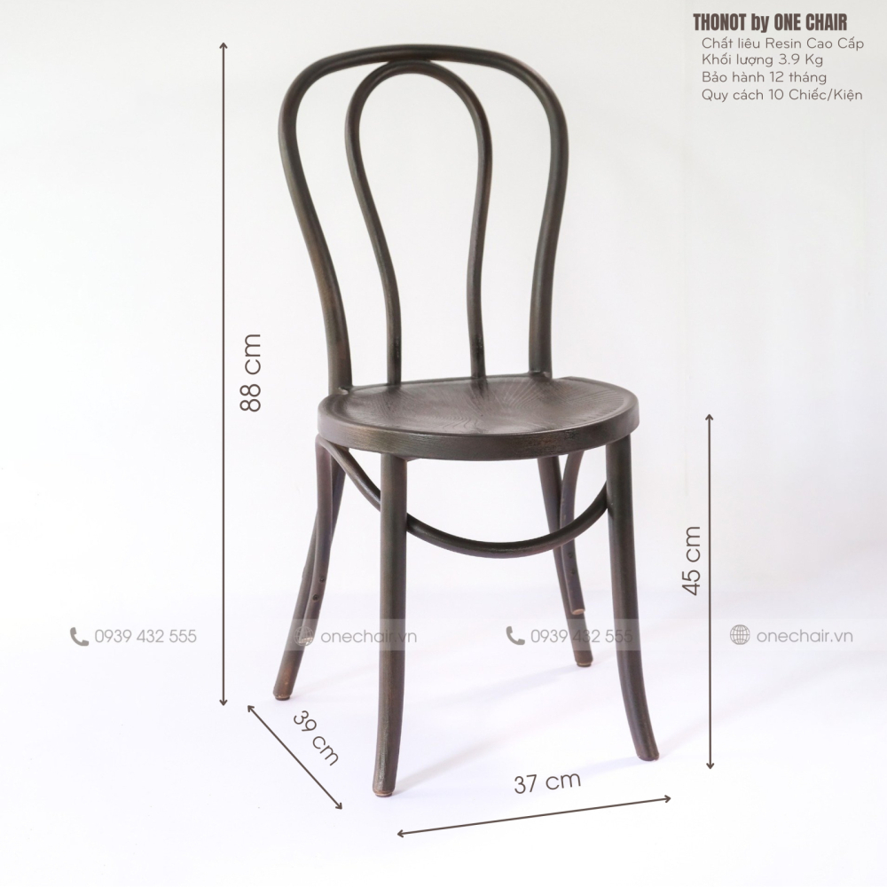 NEW - Ghế Thonot Màu Nâu Đậm Cổ Điển: Thanh Lịch Và Hấp Dẫn Vượt Thời Gian