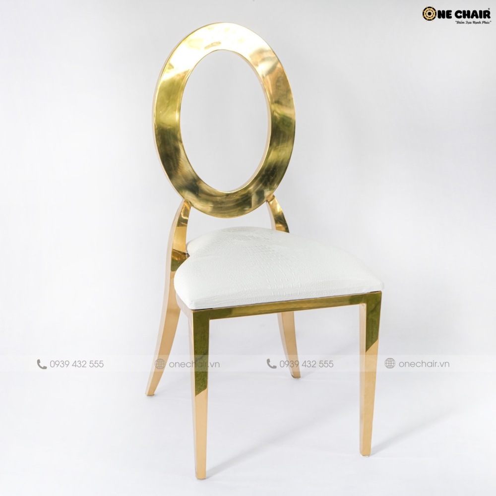 Ghế đám cưới Louis Oval mạ vàng cao cấp