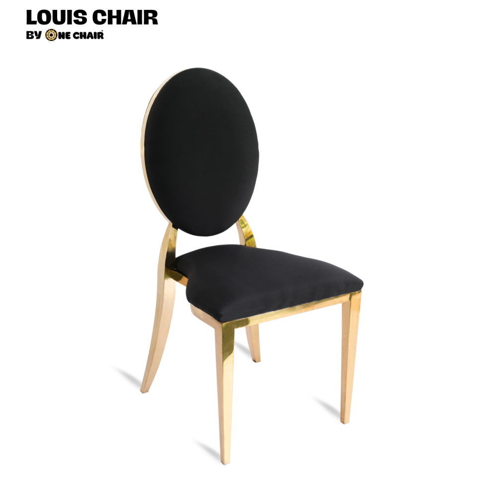 GHẾ SỰ KIỆN CAO CẤP | LOUIS CHAIR NỆM ĐEN – QUYỀN LỰC, TINH TẾ, SANG TRỌNG