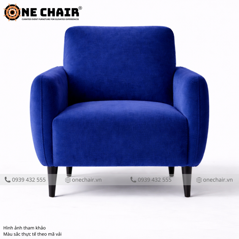 Sofa Đơn Nhung Xanh Coban – Phong Thái VIP Cho Mọi Sự Kiện Đẳng Cấp
