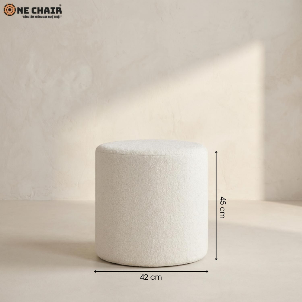 Đôn Tròn Trắng – Lông Cừu