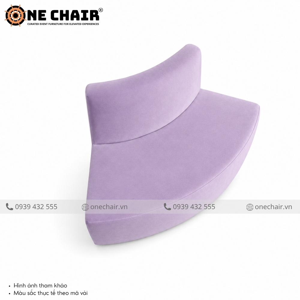 Sofa Cong Modular Wave Lavender – Vẻ Đẹp Dịu Dàng Cho Không Gian Tiệc Cưới | ONE CHAIR