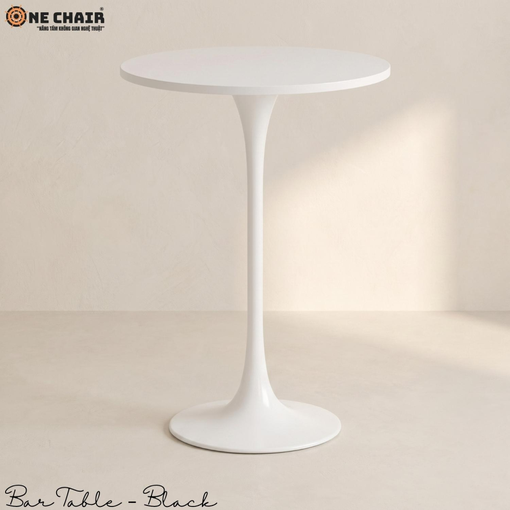 Bàn Bar Cao C110 Trắng Đen – ĐK60