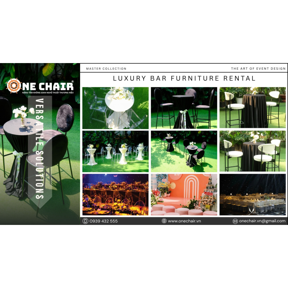 Kinh Nghiệm Chọn & Setup Bàn Ghế BAR Cao Cấp Cho Từng Loại Hình Sự Kiện - Bí Quyết Từ ONE CHAIR