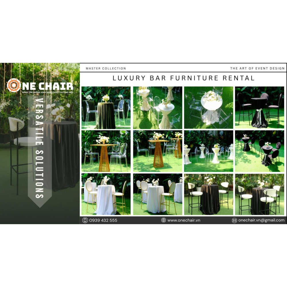 Dịch Vụ Cho Thuê & Setup Bàn Ghế BAR Sự Kiện Cao Cấp Hàng Đầu Việt Nam - ONE CHAIR Nâng Tầm Không Gian Nghệ Thuật Thương Hiệu