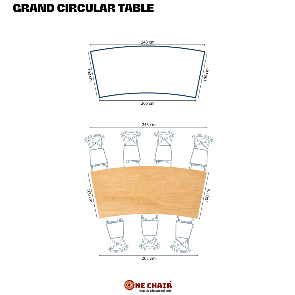 Bàn Tròn Trung Tâm Dạng C Size 12m5