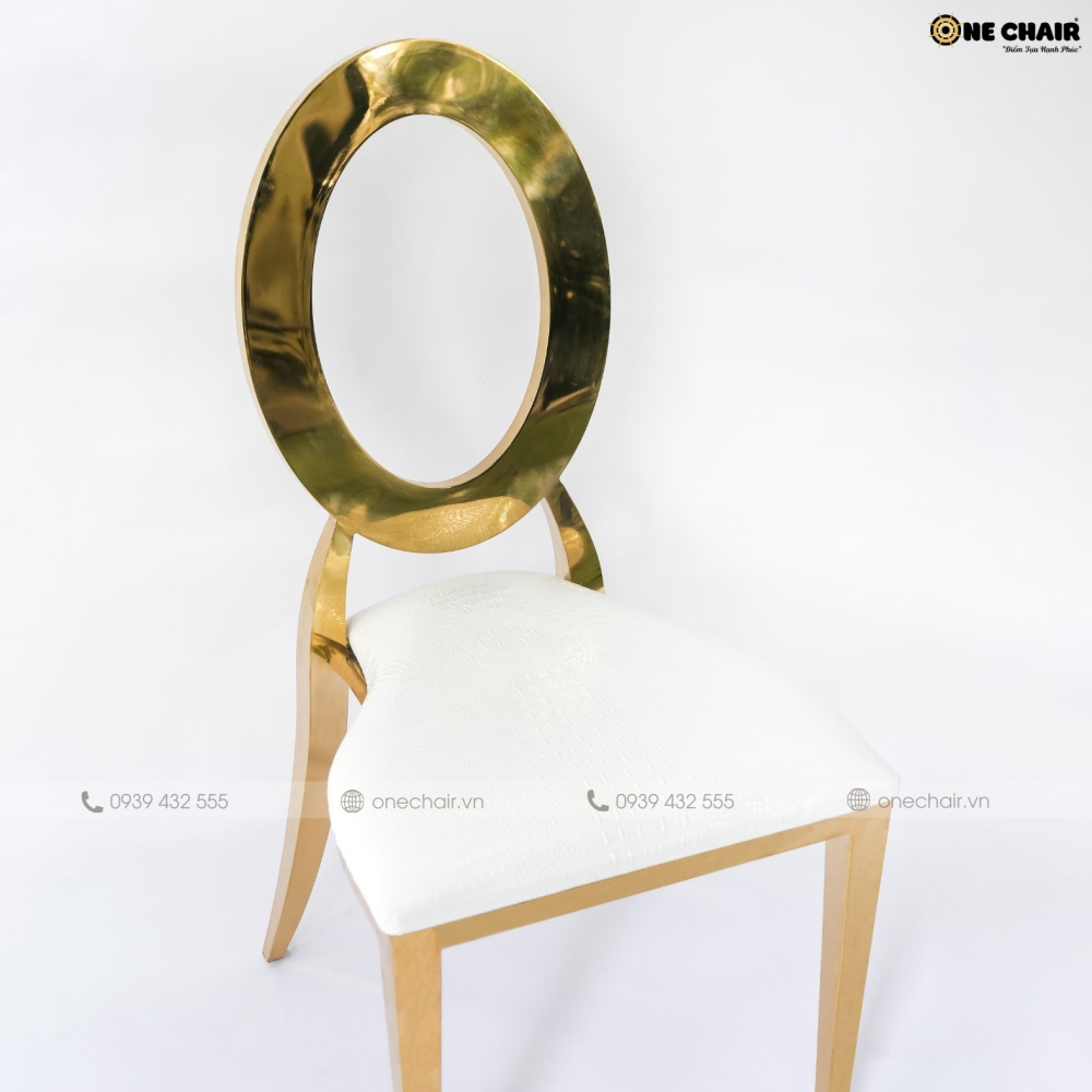 Ghế đám cưới Louis Oval mạ vàng cao cấp