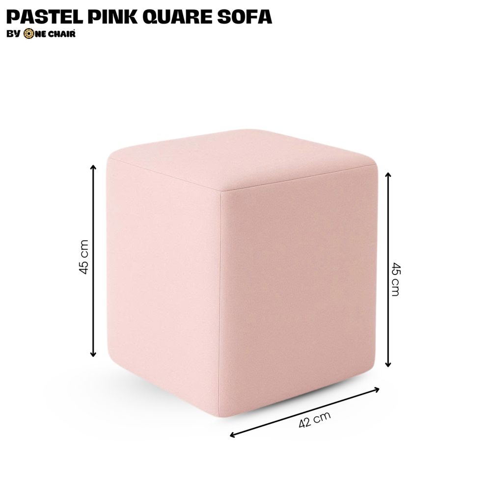 Ghế Sofa Đôn Vuông Màu Pastel Pink – Ngọt Ngào & Nhẹ Nhàng Cho Tiệc Cưới & Sự Kiện