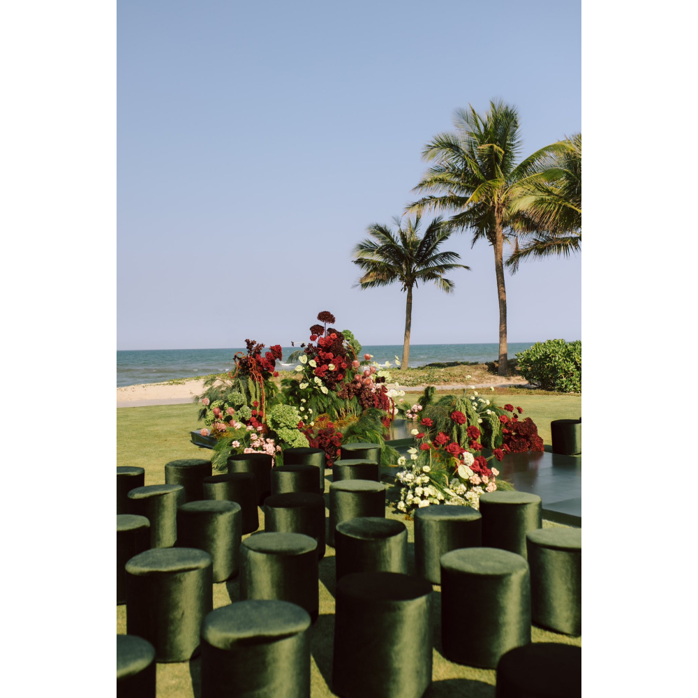 OTTOMAN ĐÔN TRÒN MÀU XANH GREEN – THANH LỊCH HIỆN ĐẠI