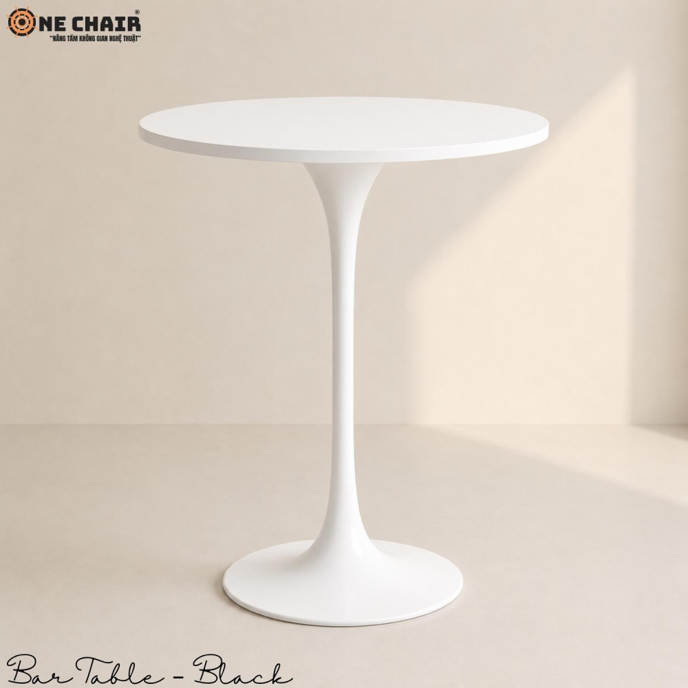 Bàn Bar Cao C110 Trắng Đen – ĐK80