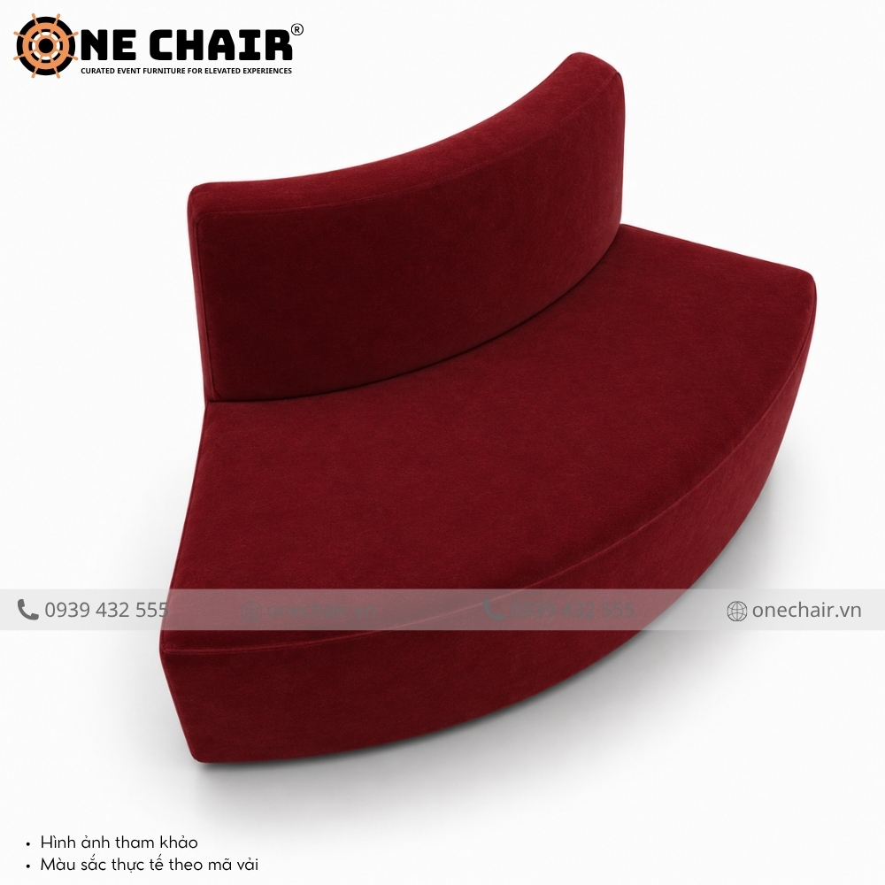 Sofa Sự Kiện Cong Modular Wave Burgundy – Sắc Đỏ Thượng Lưu Định Nghĩa Không Gian Gala | ONE CHAIR
