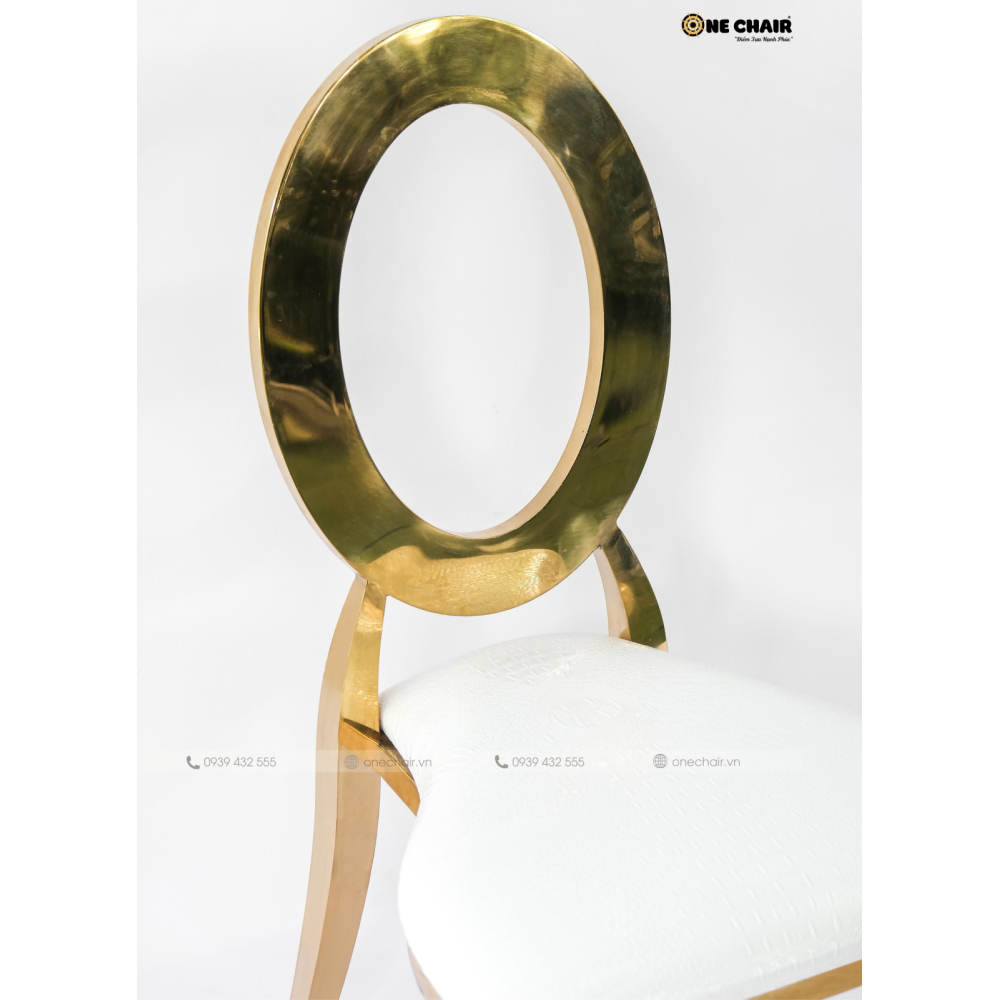 Ghế đám cưới Louis Oval mạ vàng cao cấp