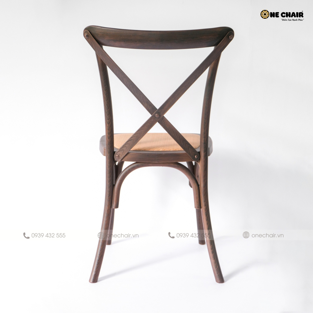 NEW - Ghế Crossback Brown | Phong Cách Sang Trọng và Đậm Chất Cổ Điển