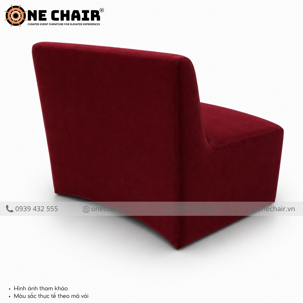 Sofa Sự Kiện Cong Modular Wave Burgundy – Sắc Đỏ Thượng Lưu Định Nghĩa Không Gian Gala | ONE CHAIR