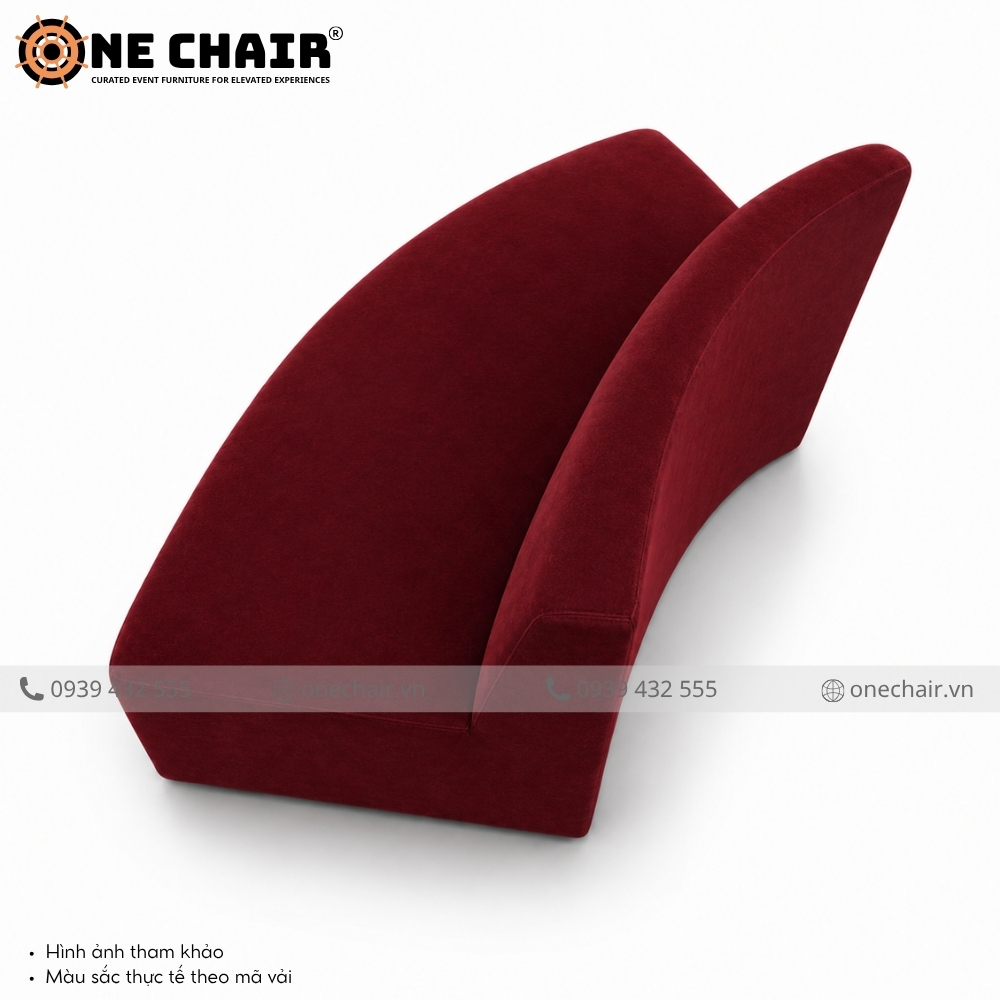 Sofa Sự Kiện Cong Modular Wave Burgundy – Sắc Đỏ Thượng Lưu Định Nghĩa Không Gian Gala | ONE CHAIR