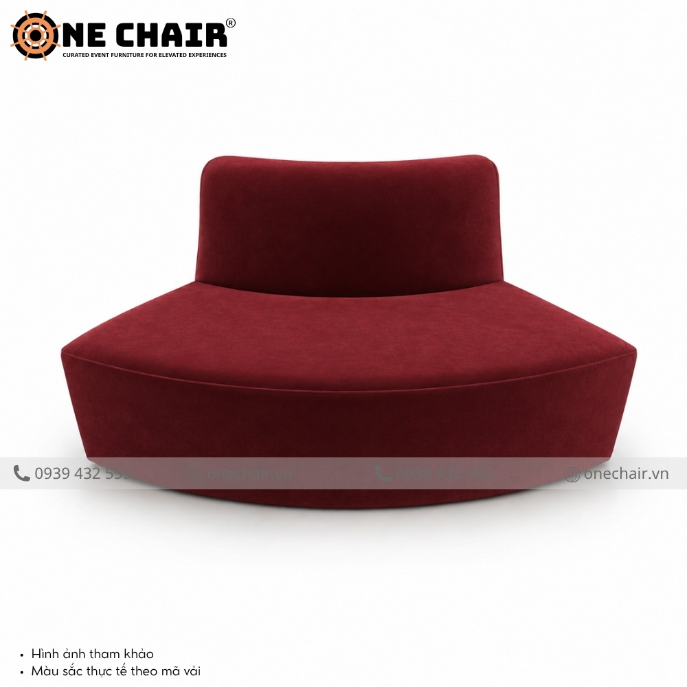 Sofa Sự Kiện Cong Modular Wave Burgundy – Sắc Đỏ Thượng Lưu Định Nghĩa Không Gian Gala | ONE CHAIR