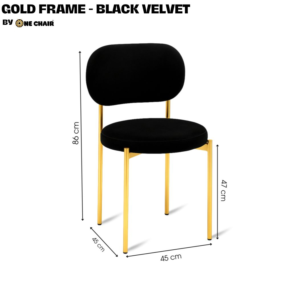 Velvet Đen – Khung Kim Loại Vàng | Ghế Sofa Mini Sang Trọng & Đẳng Cấp