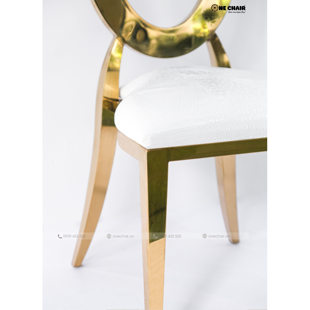 Ghế đám cưới Louis Oval mạ vàng cao cấp