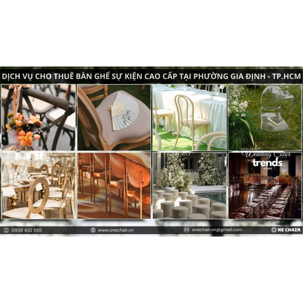 Dịch Vụ Cho Thuê Bàn Ghế Sự Kiện Cao Cấp Tại Phường Gia Định, TP.HCM | ONE CHAIR