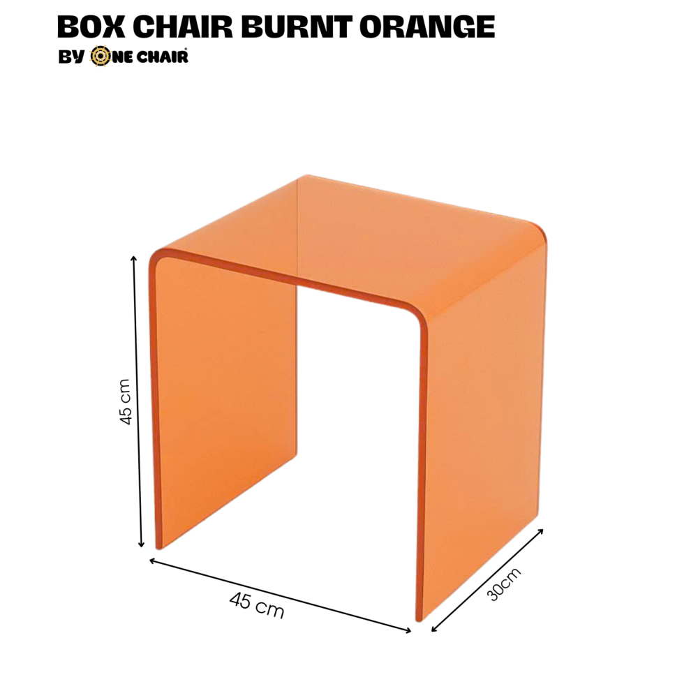 Ghế Ottoman Acrylic Màu Burnt Orange – Dịch Vụ Cho Thuê Ghế Sự Kiện Nổi Bật & Sáng Tạo