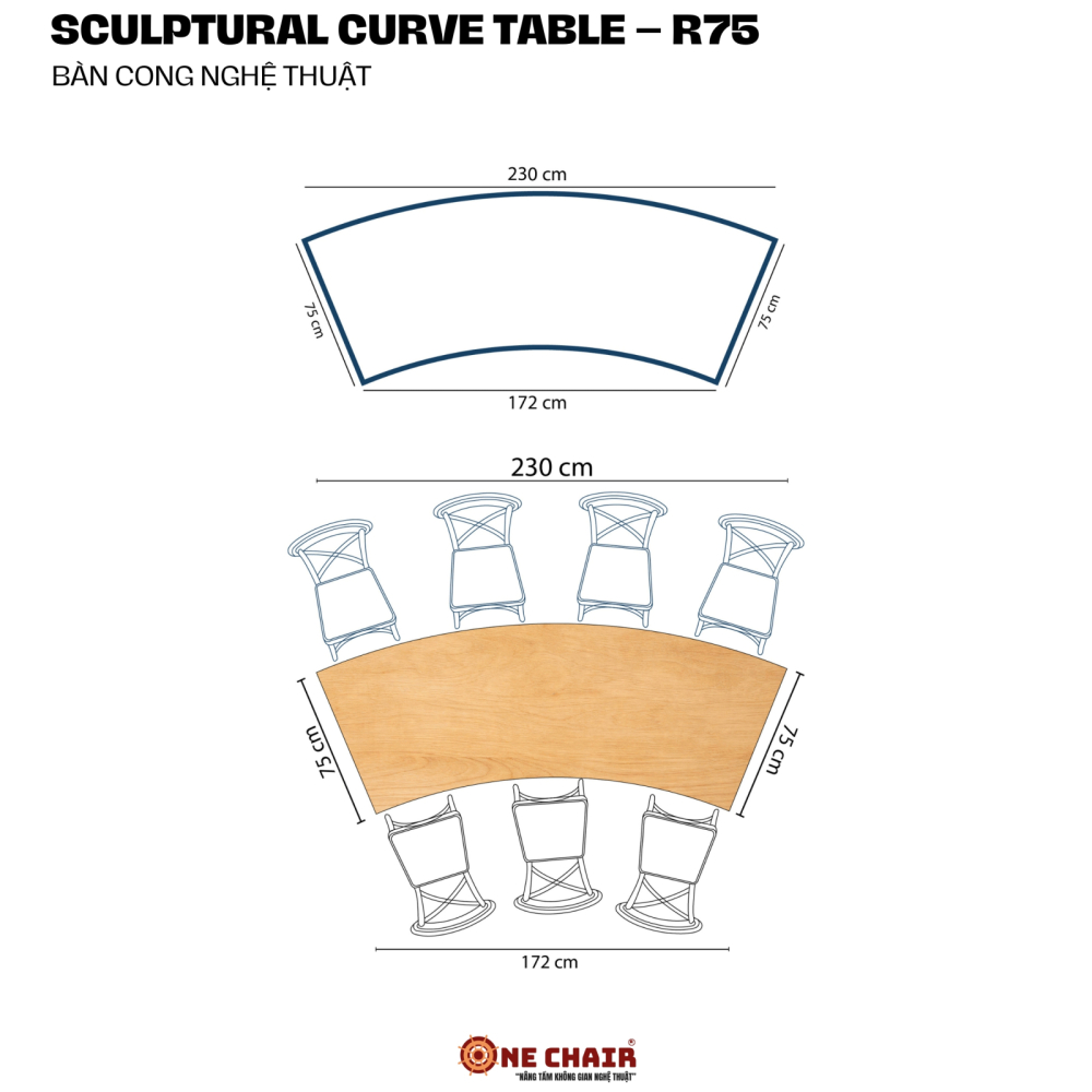 BÀN CONG NGHỆ THUẬT LƯỢN SÓNG SIZE 75
