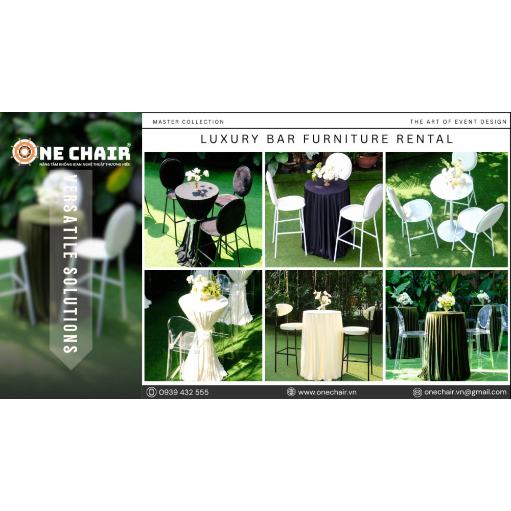 Nghệ Thuật Setup & Decor Bàn Ghế BAR Sự Kiện Cao Cấp - ONE CHAIR Nâng Tầm Không Gian Nghệ Thuật Thương Hiệu