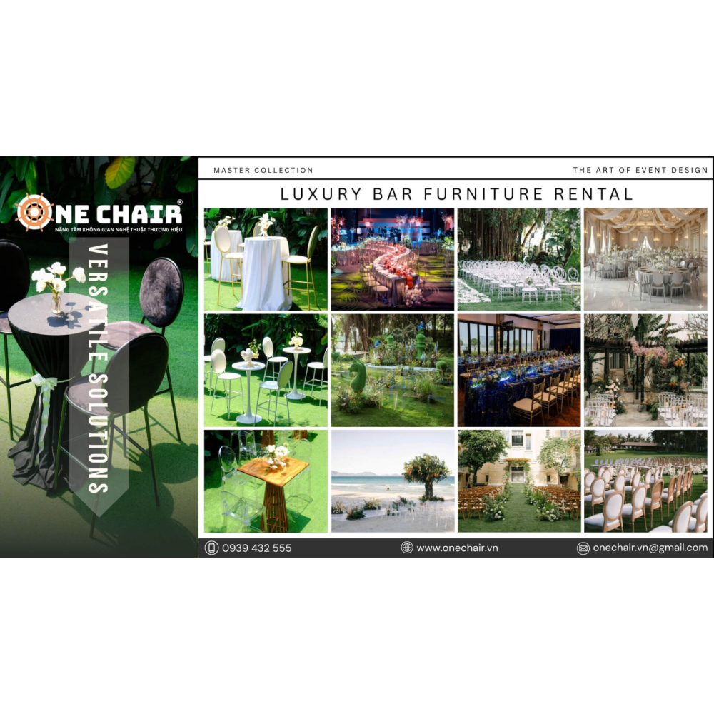 Kinh Nghiệm Chọn & Setup Bàn Ghế BAR Cao Cấp Cho Từng Loại Hình Sự Kiện - Bí Quyết Từ ONE CHAIR