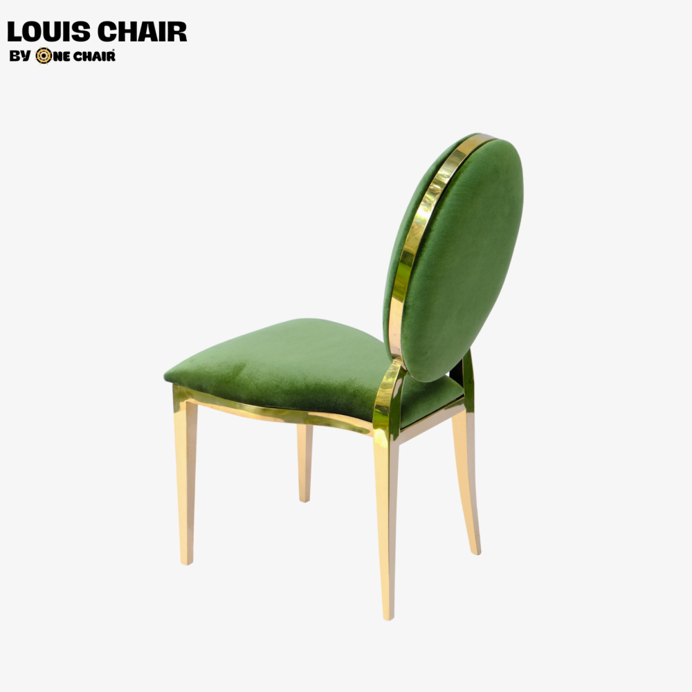Louis Chair Nhung Xanh - Ghế Tiệc Cưới Mạ Vàng Sang Trọng, Cá Tính