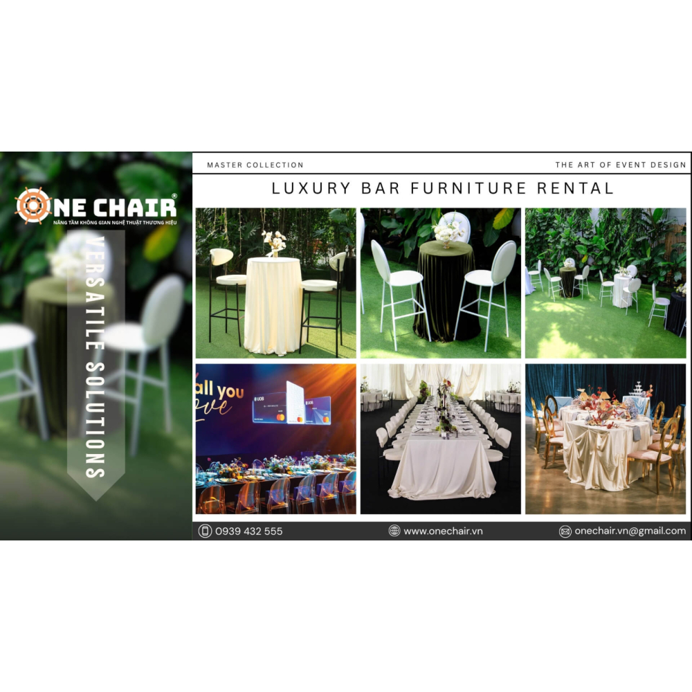 Nghệ Thuật Setup & Decor Bàn Ghế BAR Sự Kiện Cao Cấp - ONE CHAIR Nâng Tầm Không Gian Nghệ Thuật Thương Hiệu
