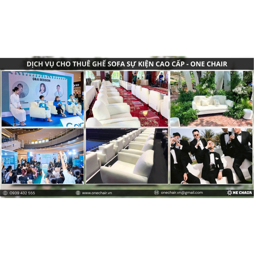 Cho Thuê Ghế Sofa Sự Kiện Cao Cấp | ONE CHAIR Setup Trọn Gói AZ, Chuyên Nghiệp