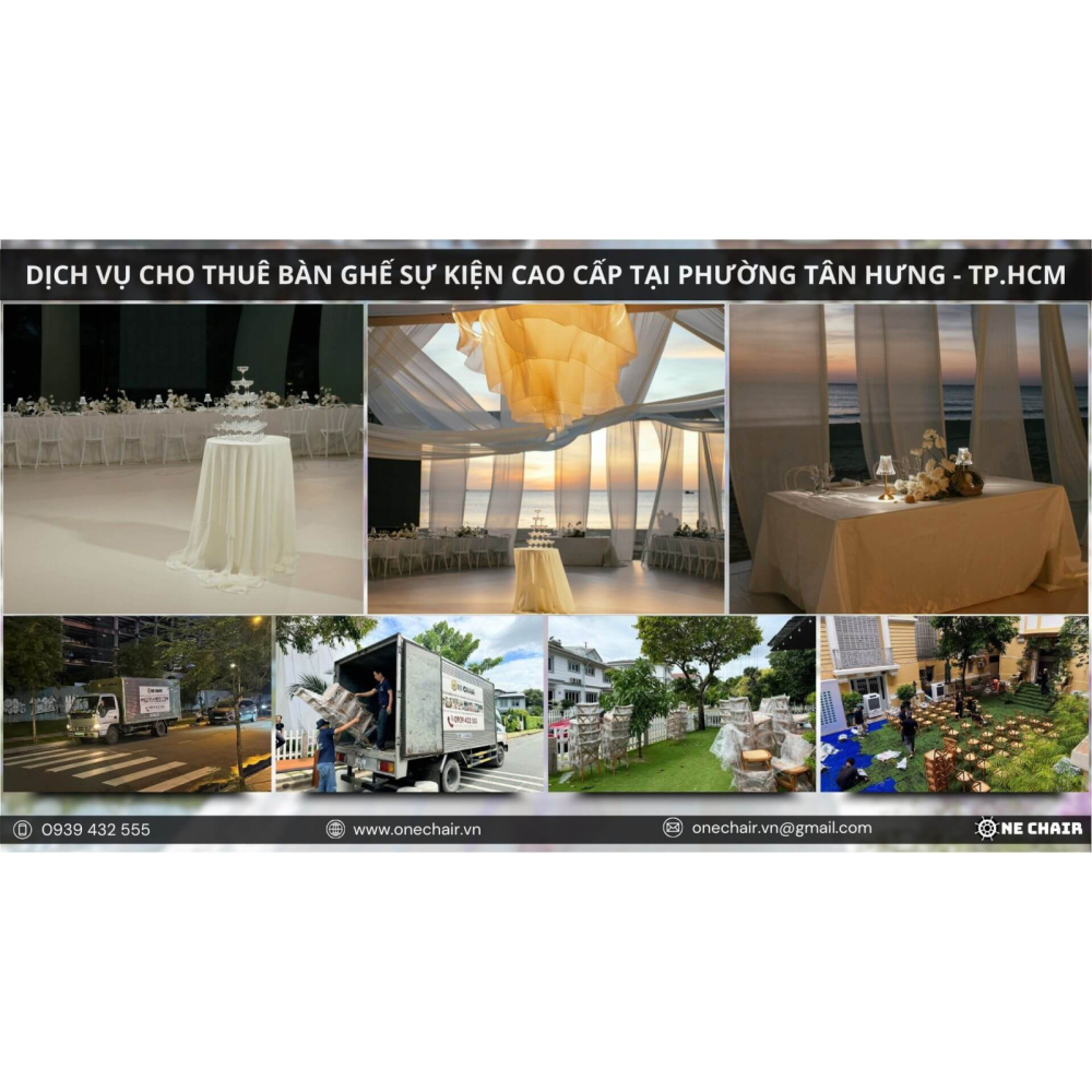 Dịch Vụ Cho Thuê Bàn Ghế Sự Kiện Cao Cấp Phường Tân Hưng, TP.HCM | ONE CHAIR Kiến Tạo Không Gian Sự Kiện Đẳng Cấp