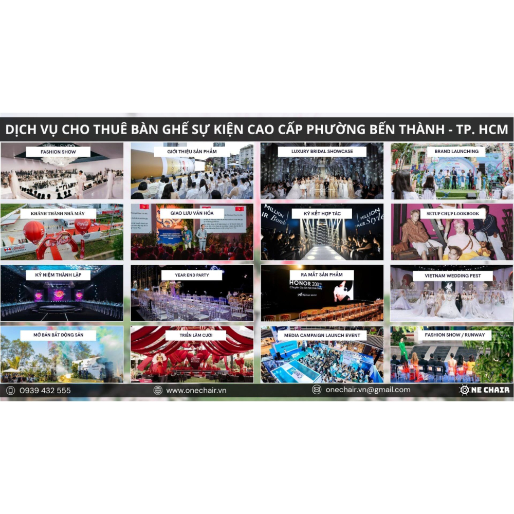 Dịch vụ cho thuê bàn ghế sự kiện cao cấp tại Phường Bến Thành, TP.HCM 