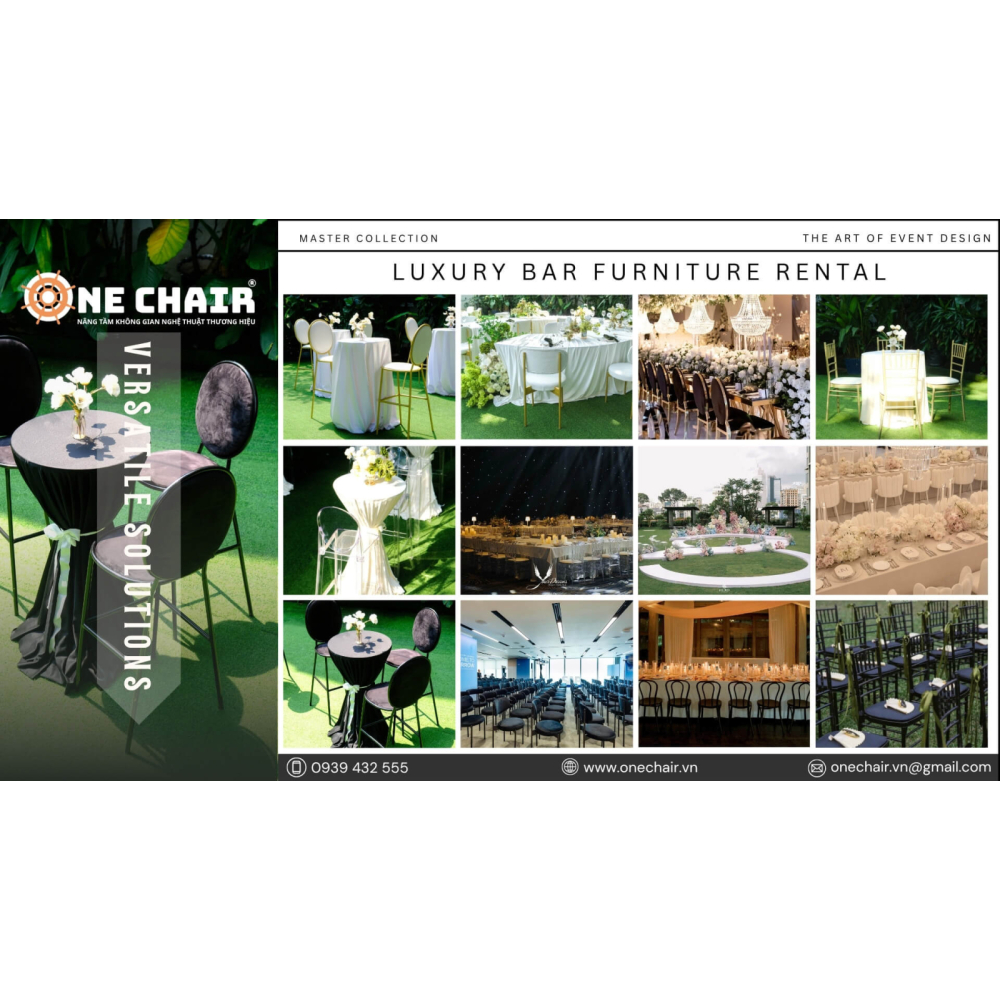 Kinh Nghiệm Chọn & Setup Bàn Ghế BAR Cao Cấp Cho Từng Loại Hình Sự Kiện - Bí Quyết Từ ONE CHAIR