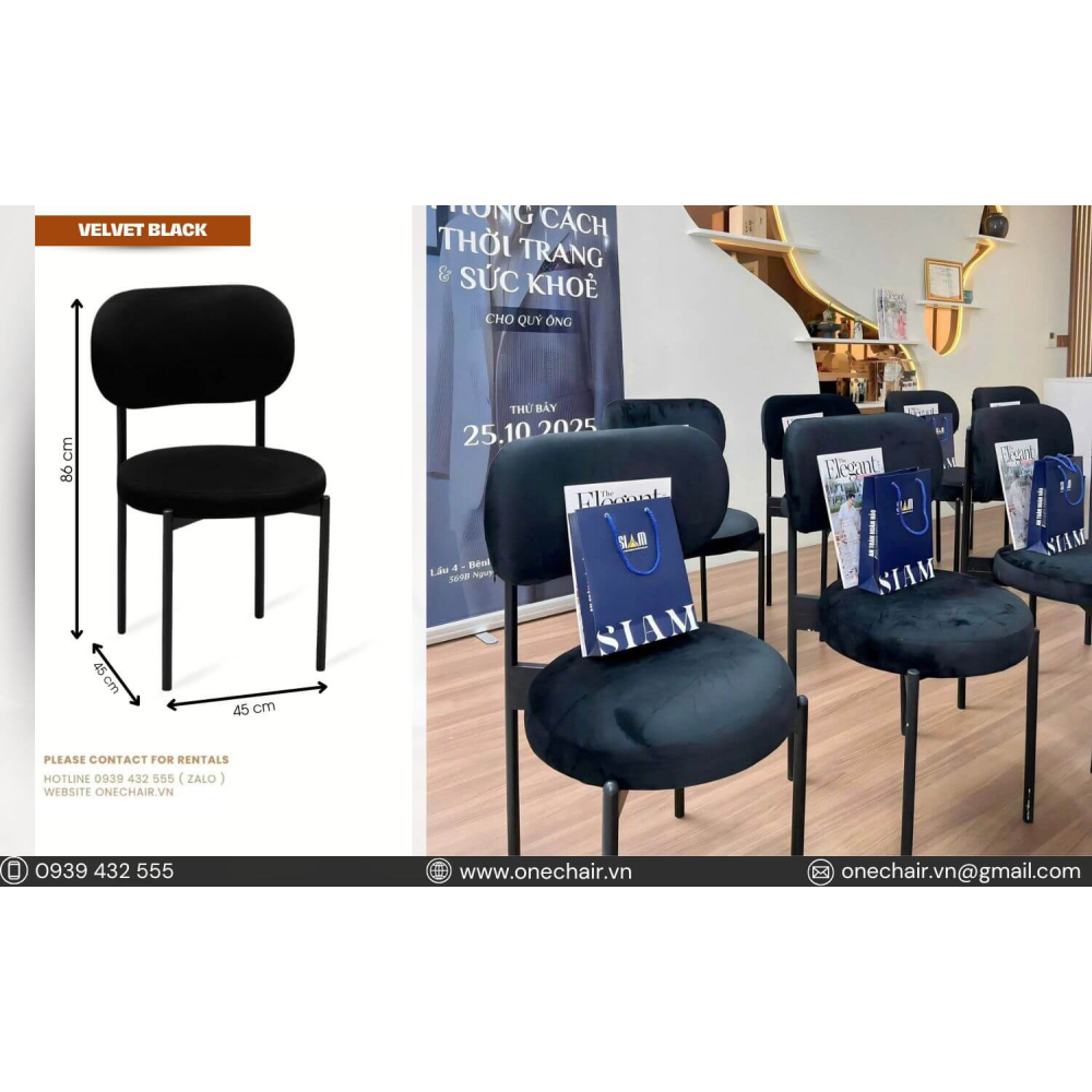 Ghế Velvet Đen Toàn Phần – Lựa Chọn Đẳng Cấp Cho Sự Kiện & Tiệc Cưới Cao Cấp