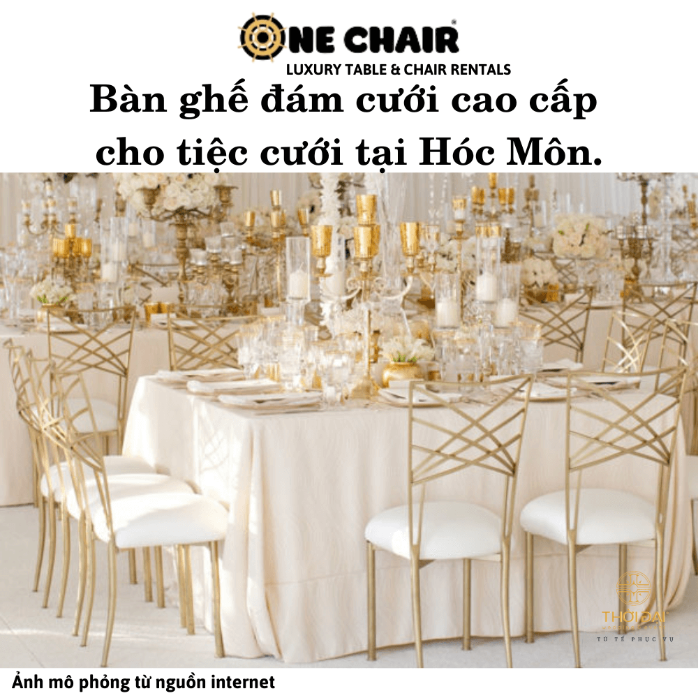 Bàn ghế đám cưới cao cấp cho tiệc cưới tại Hóc Môn.