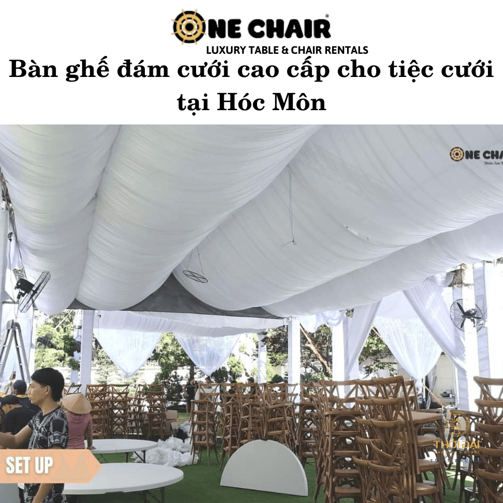 Bàn ghế đám cưới cao cấp cho tiệc cưới tại Hóc Môn.