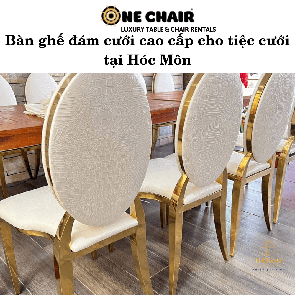 Bàn ghế đám cưới cao cấp cho tiệc cưới tại Hóc Môn.