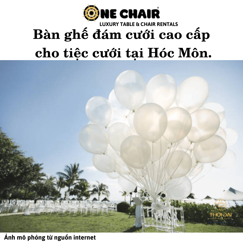 Bàn ghế đám cưới cao cấp cho tiệc cưới tại Hóc Môn.