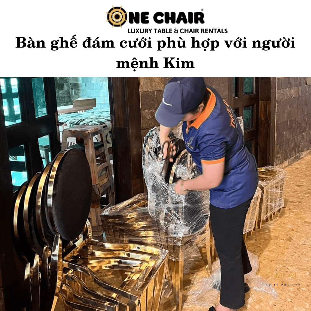Bàn ghế đám cưới phù hợp với người mệnh Kim