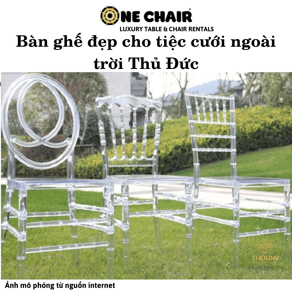 Bàn ghế đẹp cho tiệc cưới ngoài trời Thủ Đức