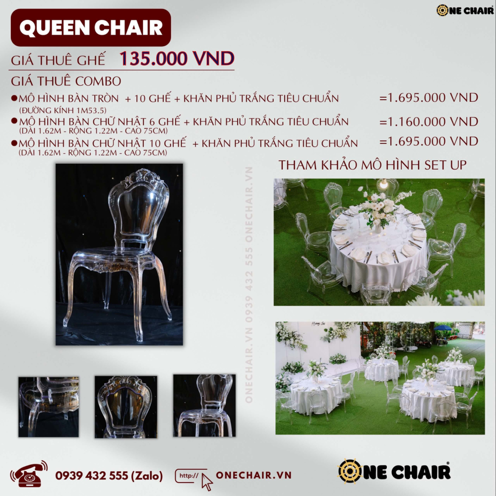 Bảng giá cho thuê bàn ghế sự kiện tiệc đám cưới Quận 4, TP.HCM