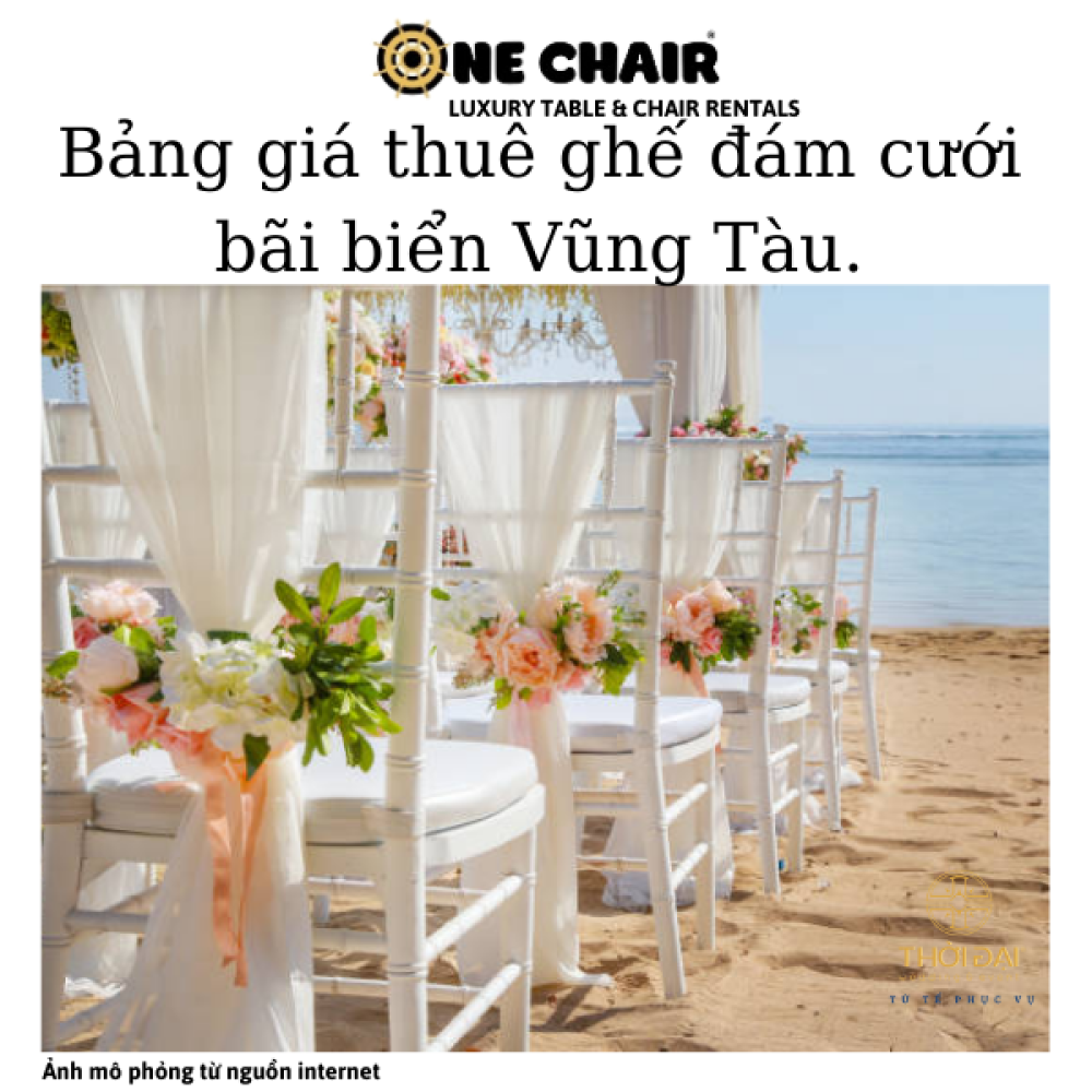 Bảng giá thuê ghế đám cưới bãi biển Vũng Tàu.