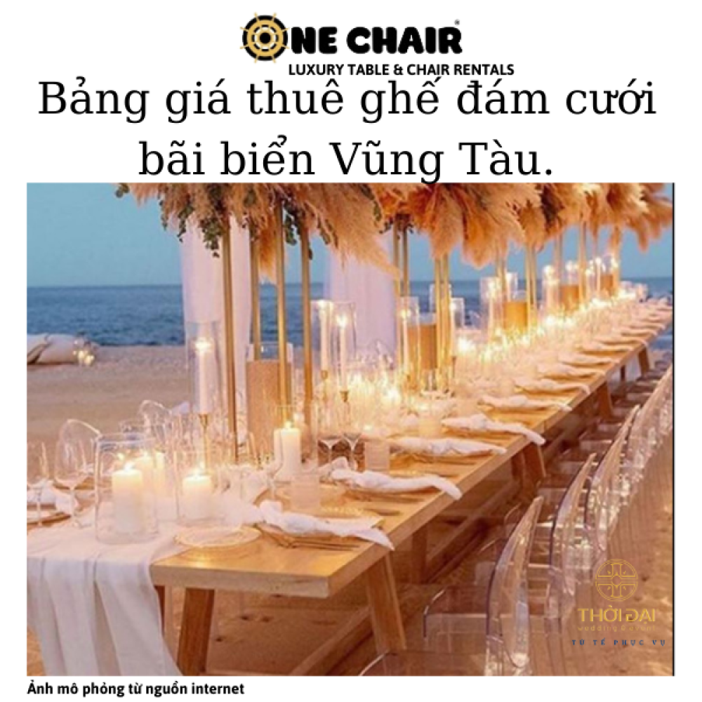 Bảng giá thuê ghế đám cưới bãi biển Vũng Tàu.