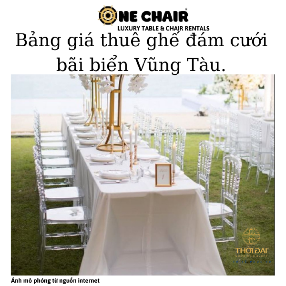 Bảng giá thuê ghế đám cưới bãi biển Vũng Tàu.